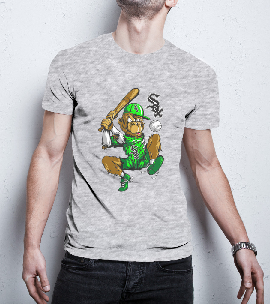 Chicago White Sox Baseball Cartoon Character Batter With Sox T-Shirt