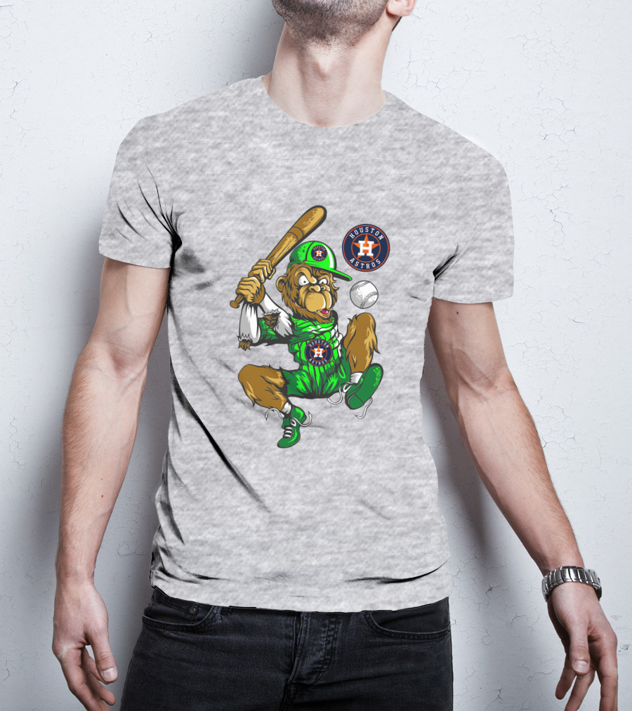 Houston Astros Baseball Monkey Home Run Swing T-Shirt