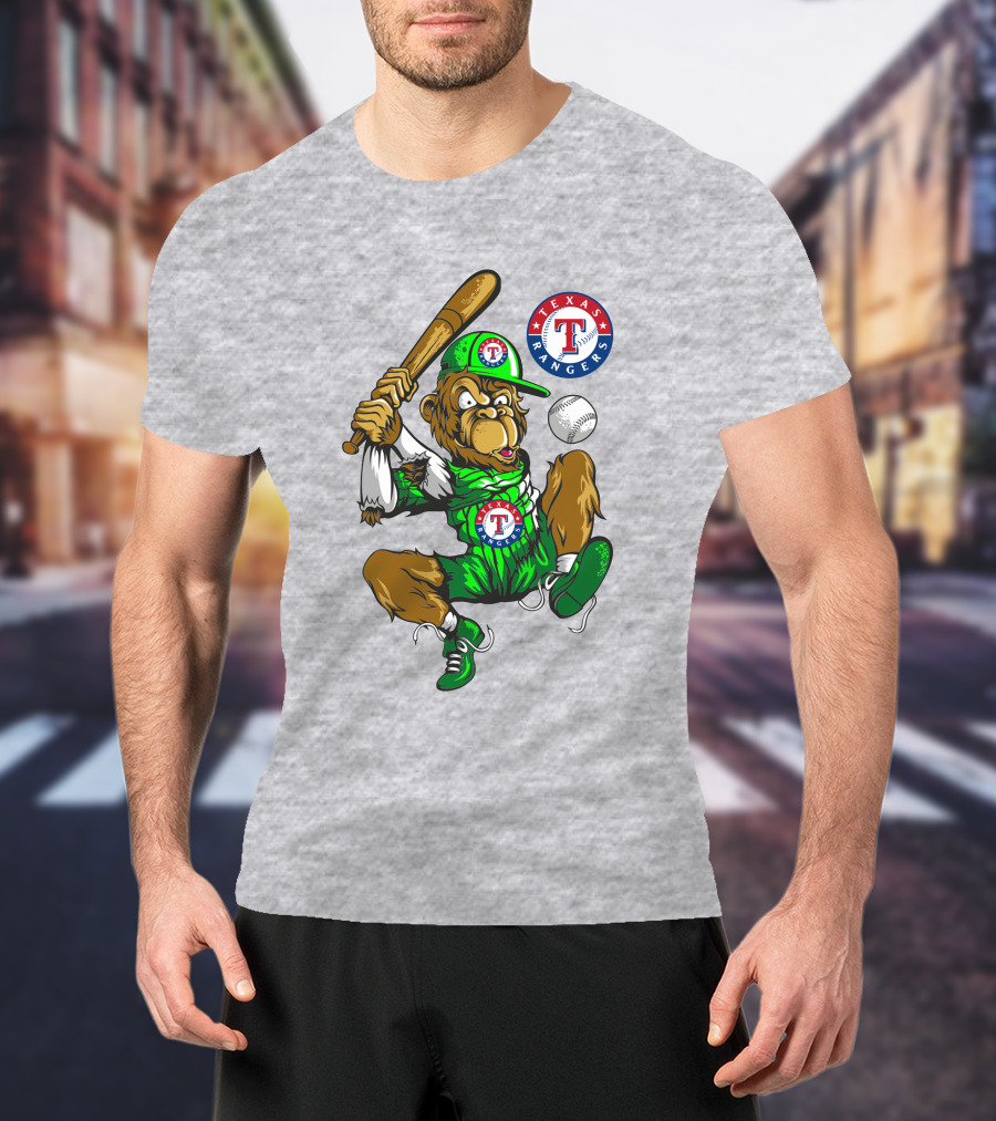 Texas Rangers Home Run Baseball Mascot With Bat T-Shirt