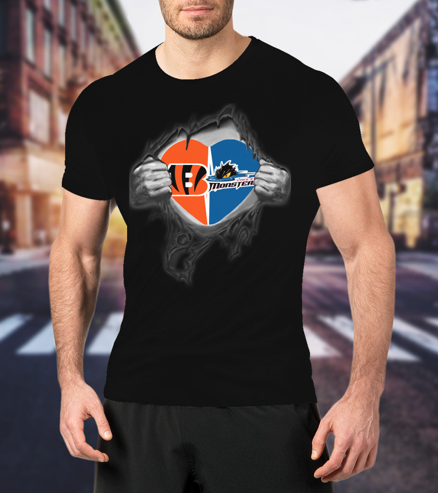 Bengals Cleveland Monsters Heart-Shaped Team Spirit T-Shirt