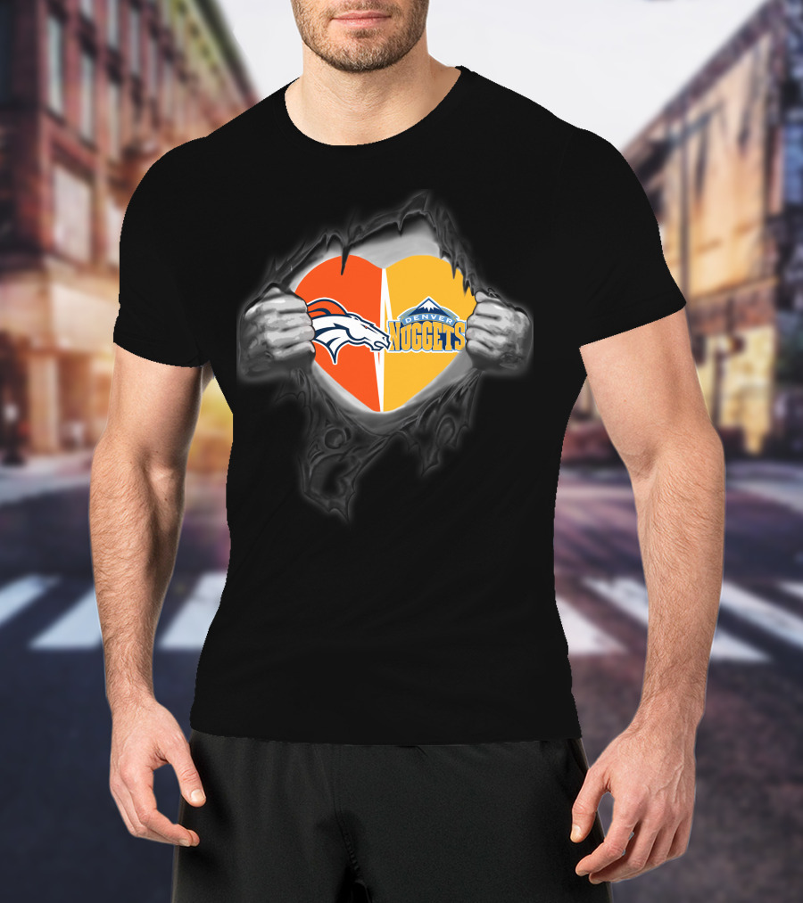 Heart Of Broncos And Denver Nuggets Loyalty Revealed T-Shirt