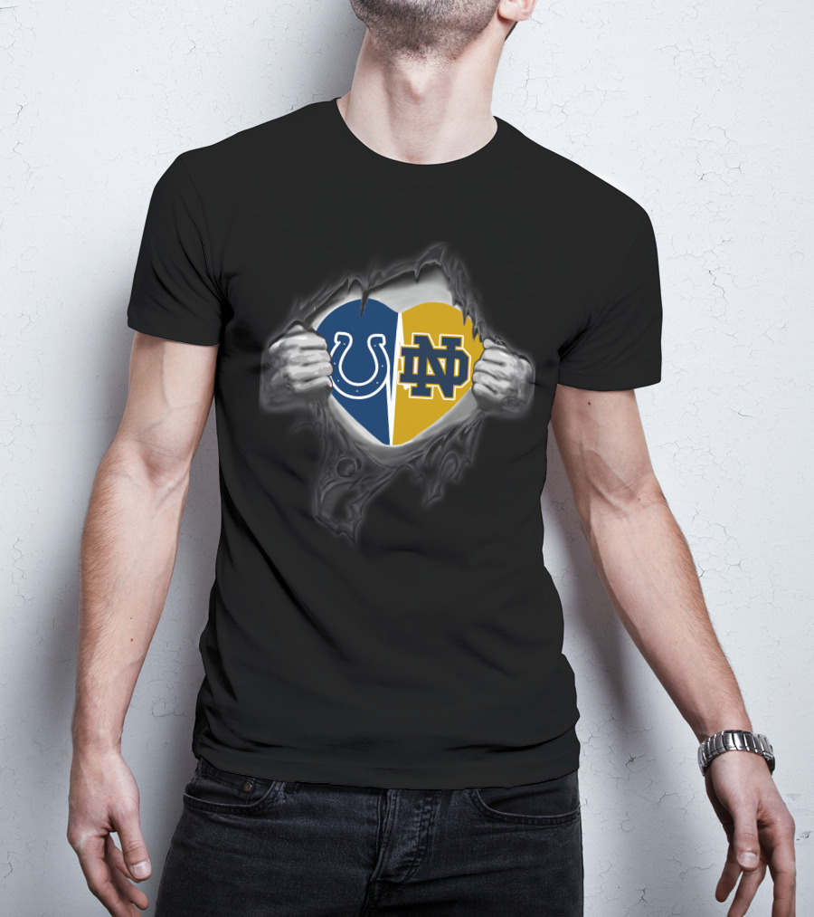 Colts Notre Dame Fighting Irish Heart T-Shirt