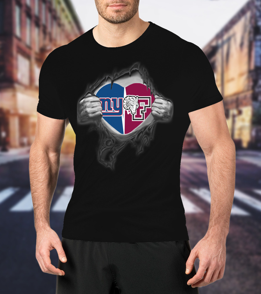 New York Giants Fordham Heart Logo Pulled Open Hands T-Shirt