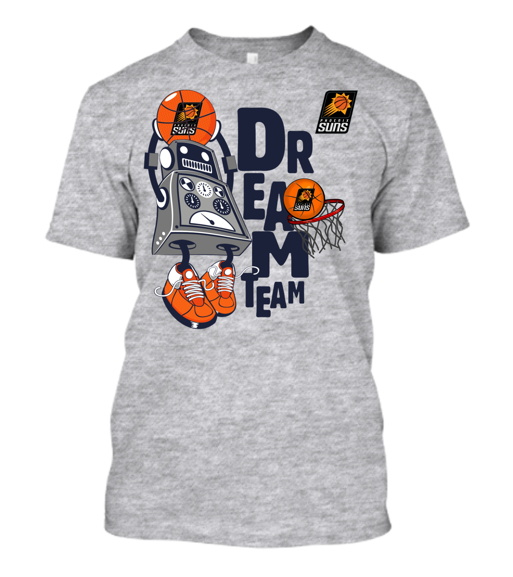 Phoenix Suns Dream Team Robot Basketball Hoops Sneakers T-Shirt