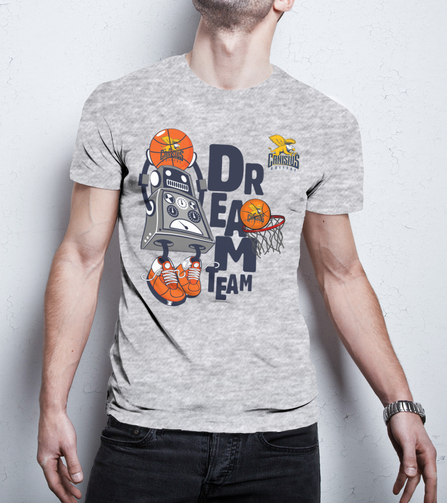 Canisius College Dream Team Basketball Robot Sneakers T-Shirt