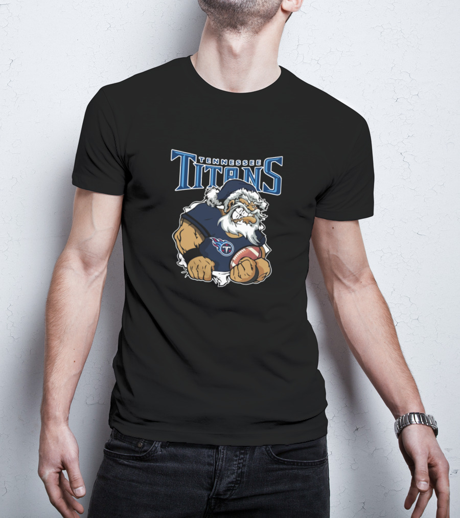 Tennessee Titans Santa Football Mascot T-Shirt