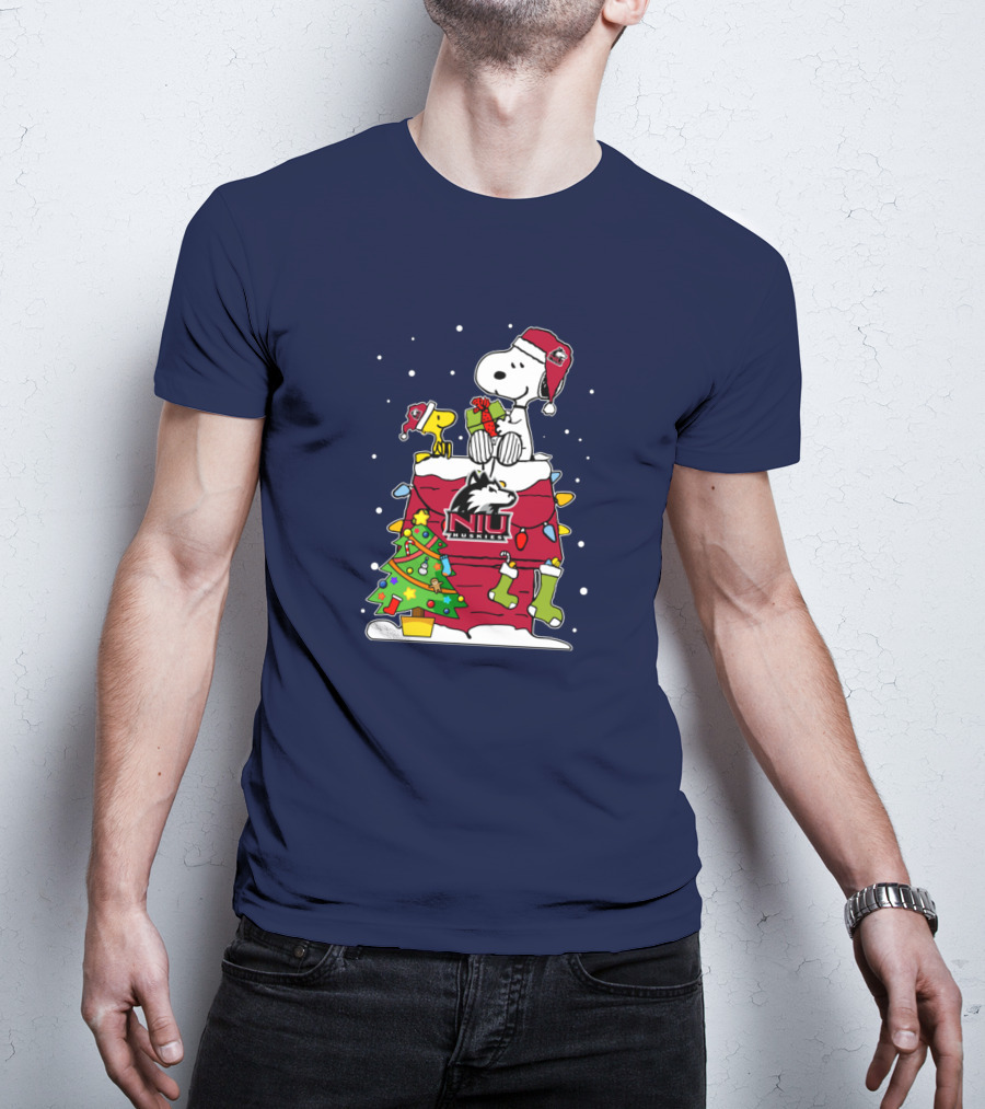 Northern Illinois Huskies Snoopy Woodstock Christmas Happy New Year T-Shirt