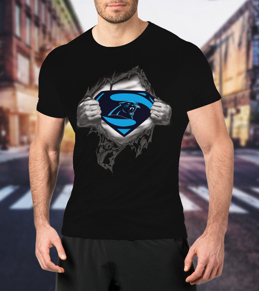 Carolina Super Man Panthers Logo Superman Emblem T-Shirt