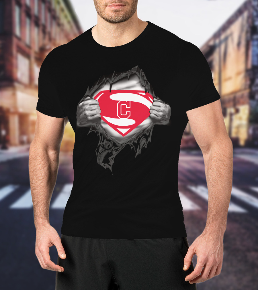 Cleveland Indians Superman Logo Mashup T-Shirt