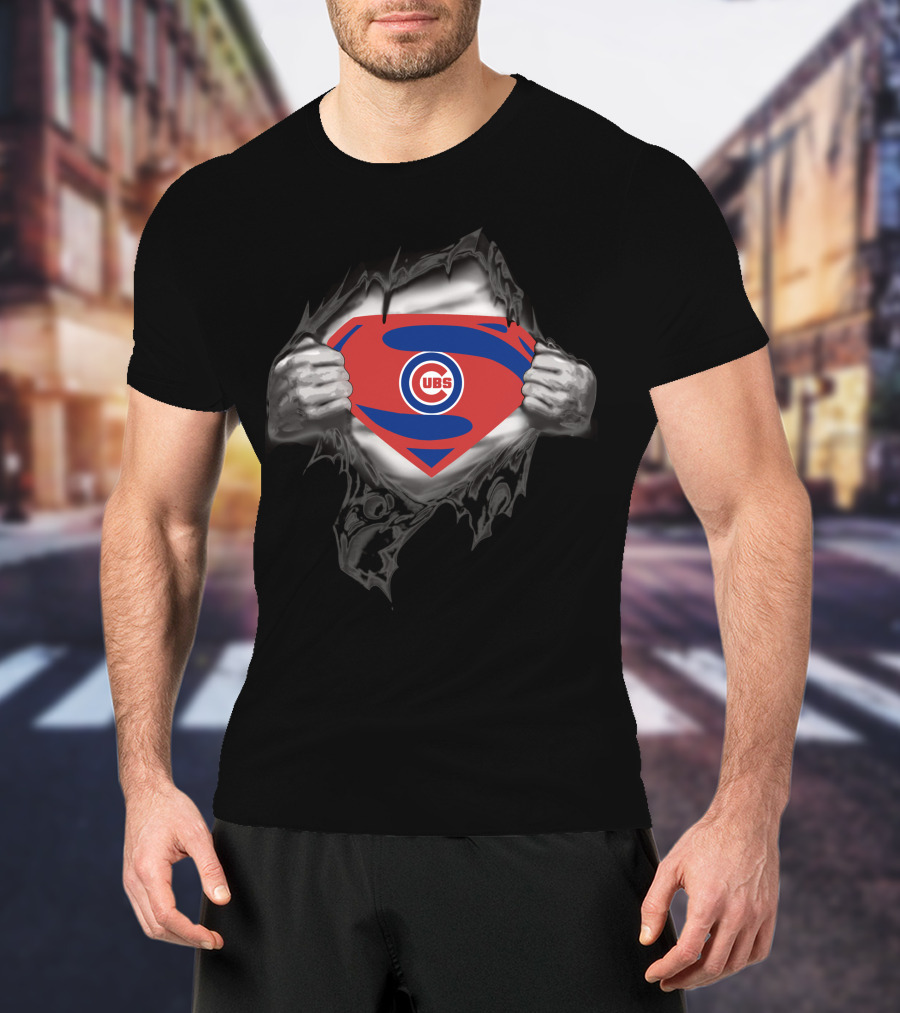 Chicago Cubs Superman Logo Tear Away T-Shirt
