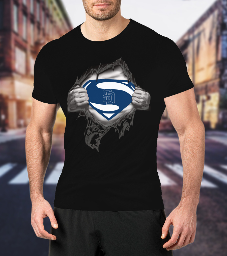 Superman Sd Logo San Diego Padres Tear T-Shirt