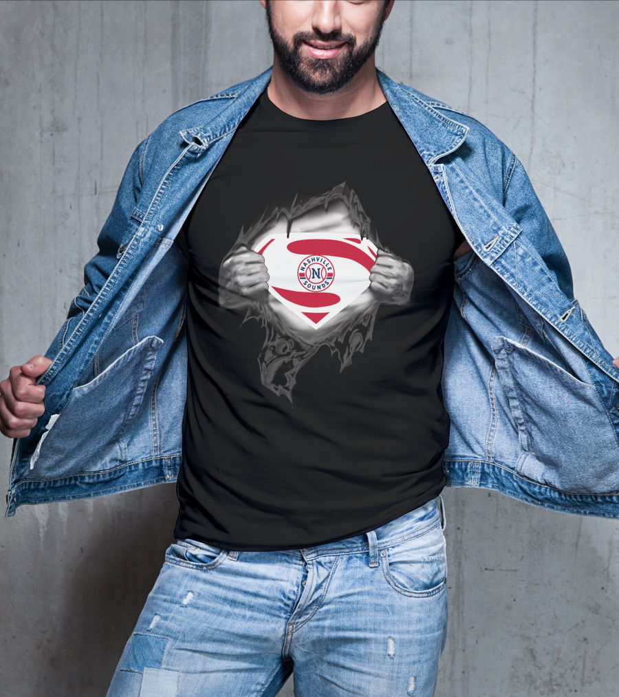 Nashville Sounds Super Hero Logo Superman Style Burst T-Shirt