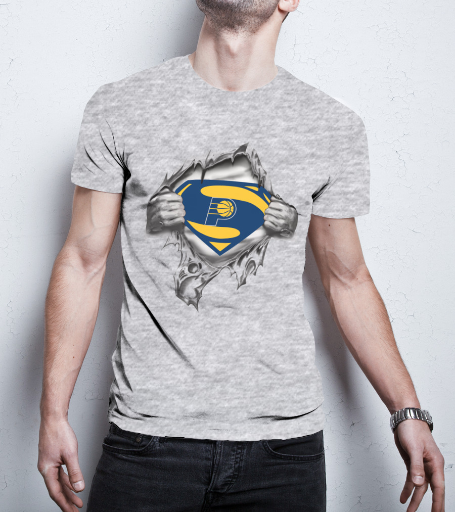 Indiana Pacers Logo Superman Chest Emblem T-Shirt
