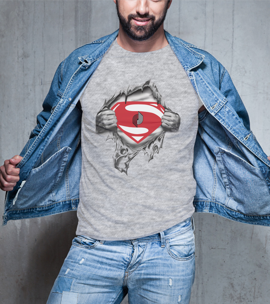 Portland Trail Blazers Superman Logo Breakthrough T-Shirt