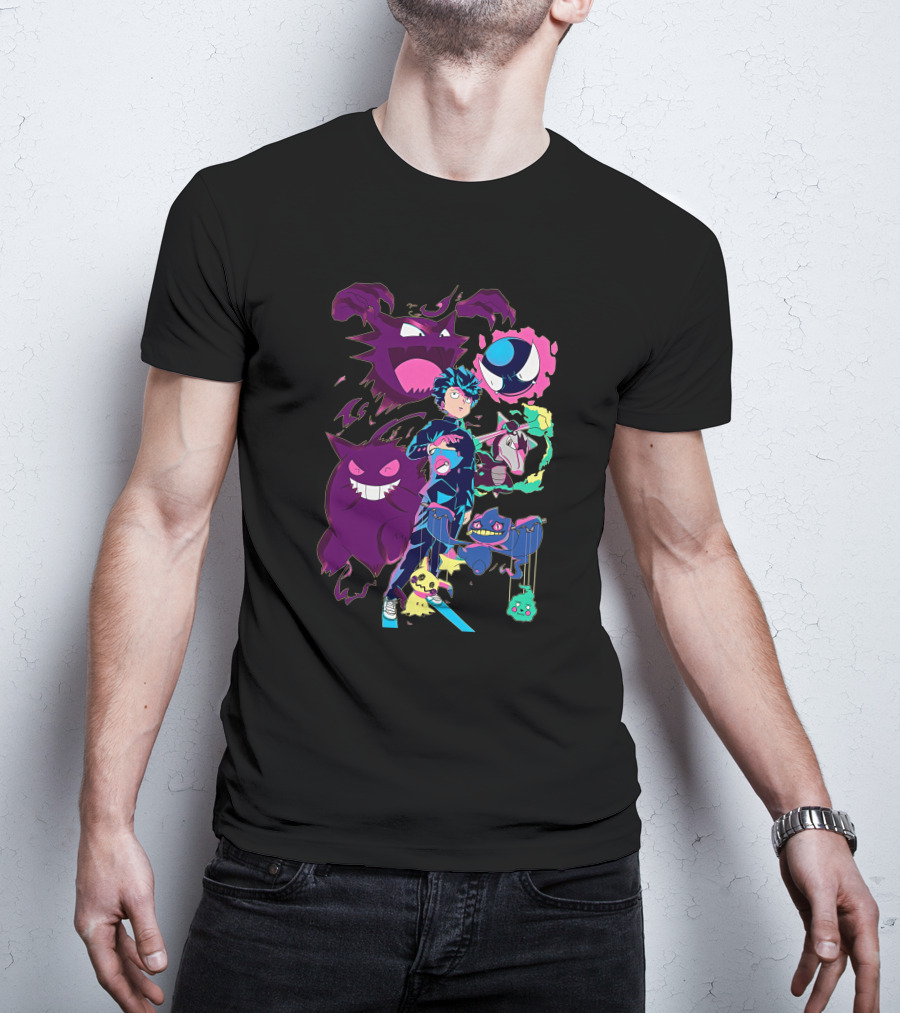 Jelly89 Limitee Pokemob Anime Character With Ghostly Creatures T-Shirt