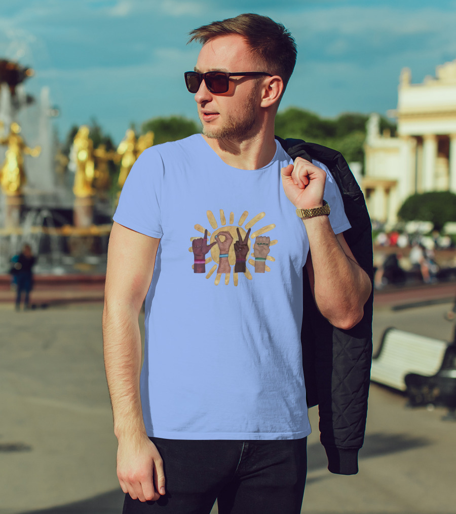 Cardinal Glennon Thankful Threads Sunburst Hand Signs T-Shirt