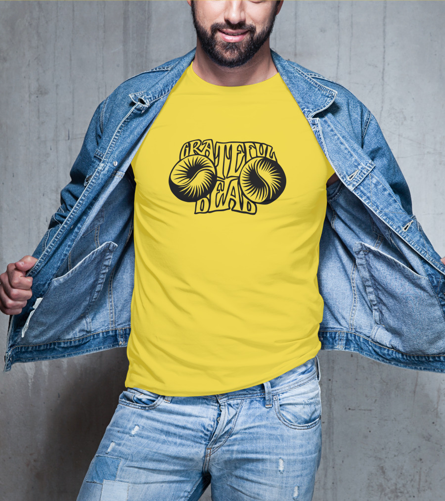 Bo Bushnell Grateful Dead 1967 Psychedelic Text T-Shirt