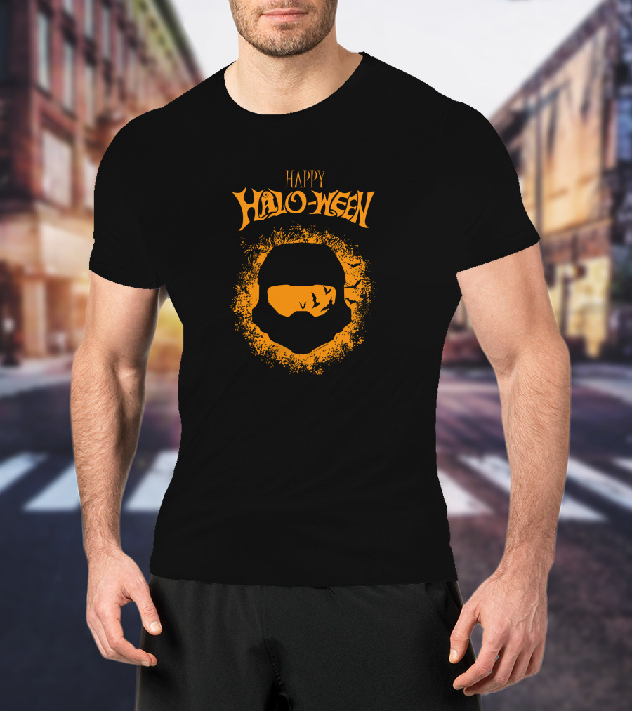 Halo Happy Halo-Ween Halloween Gaming Helmet T-Shirt
