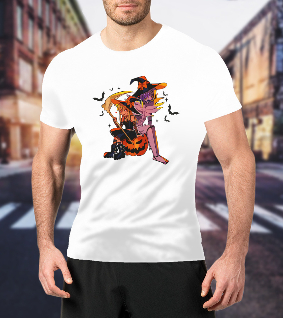 Huyandere Deathnote Halloween Gfs Witch Pumpkin Bats T-Shirt