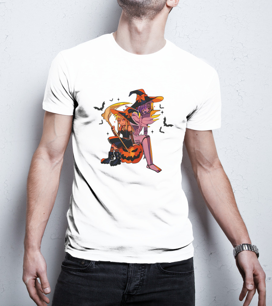 Huyandere Deathnote Halloween Gfs Witch Pumpkin Bats T-Shirt