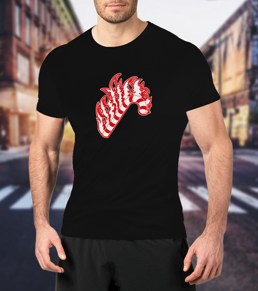 Sapnap Merch Holiday Candy Cane Flaming T-Shirt
