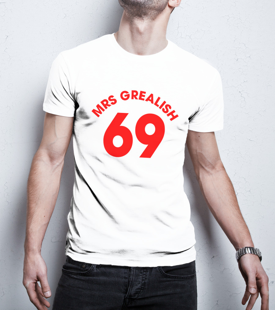 MRS GREALISH 69 Red Bold Arch Text T-Shirt