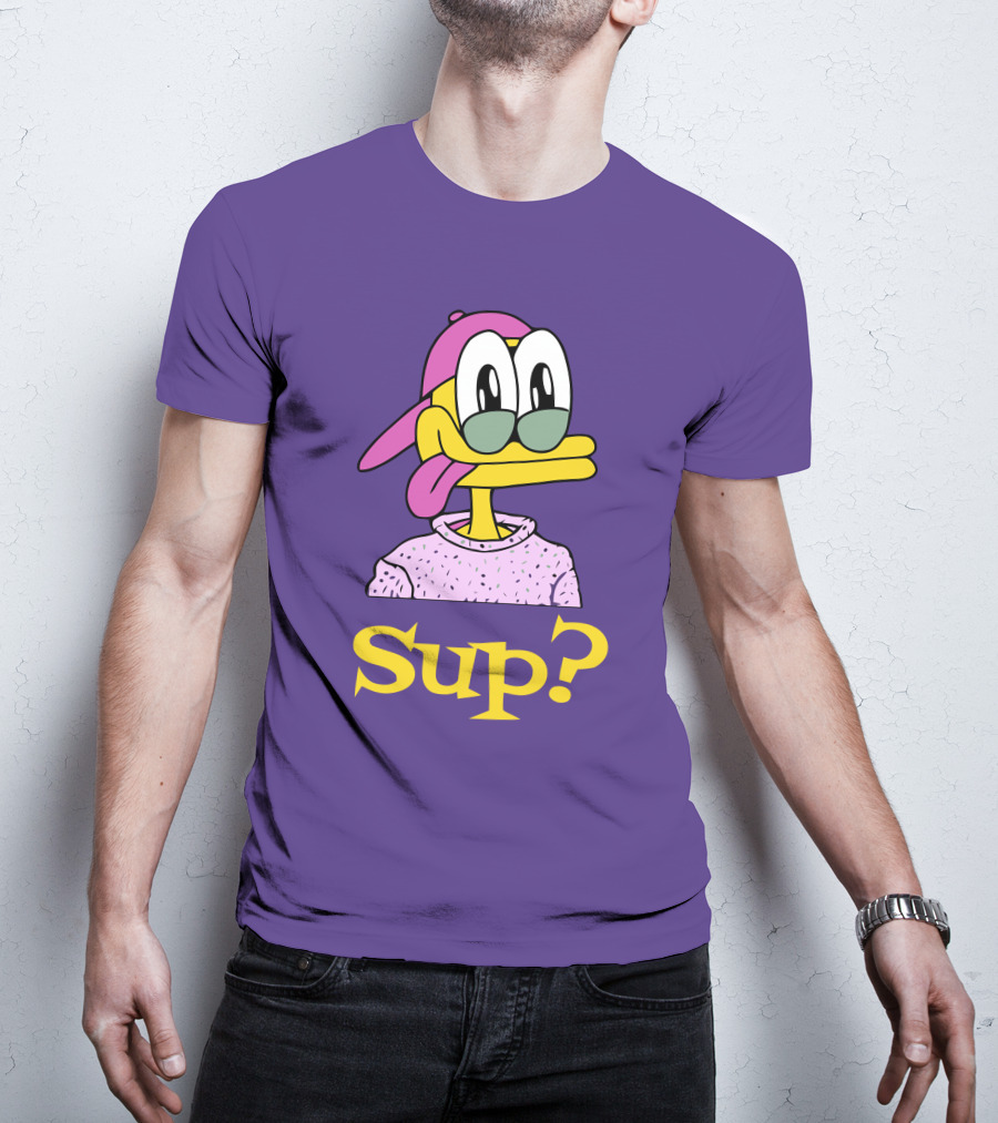 Nft Sup Ducks Purple Background Retro Cartoon T-Shirt