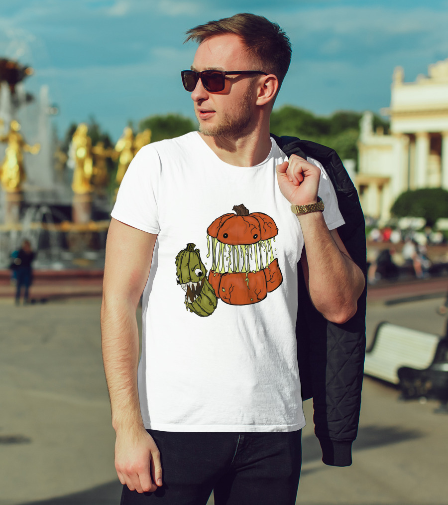 Megan Garner Spooky Art Drop Oh My Gourd Pumpkin Creature T-Shirt