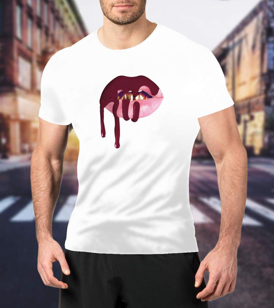 Kylie Jenner Halloween Lips Cosmetics Dripping T-Shirt