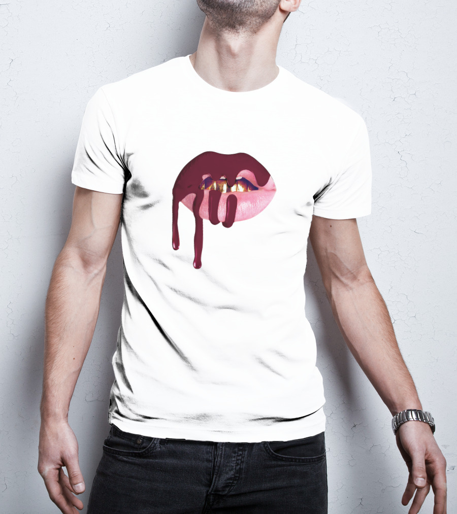 Kylie Jenner Halloween Lips Cosmetics Dripping T-Shirt