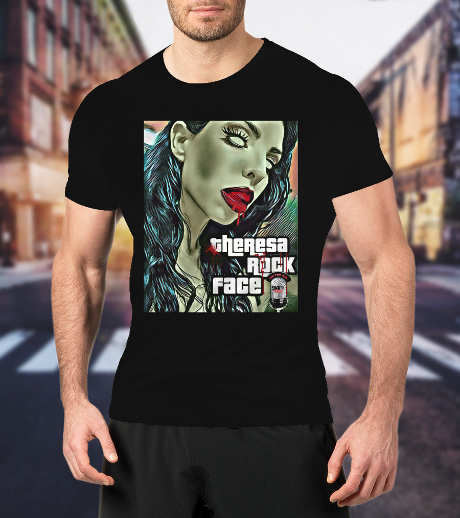 Theresa Rock Face Zombie Face 94.3 Radio Halloween Ram T-Shirt