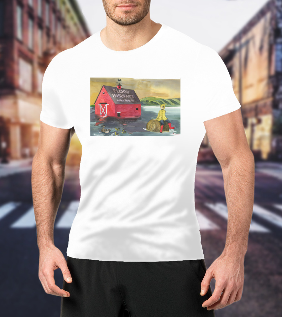 Trisha Krauss Hurricane Ida Flooded Her Maplewood Flood Insurance Barn Ducks Haystack T-Shirt