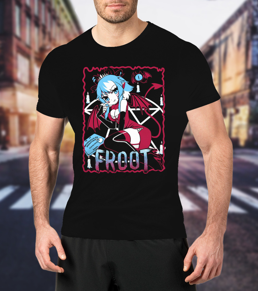 Froot Vtuber Halloween With Pentagram And Demonic Wings T-Shirt