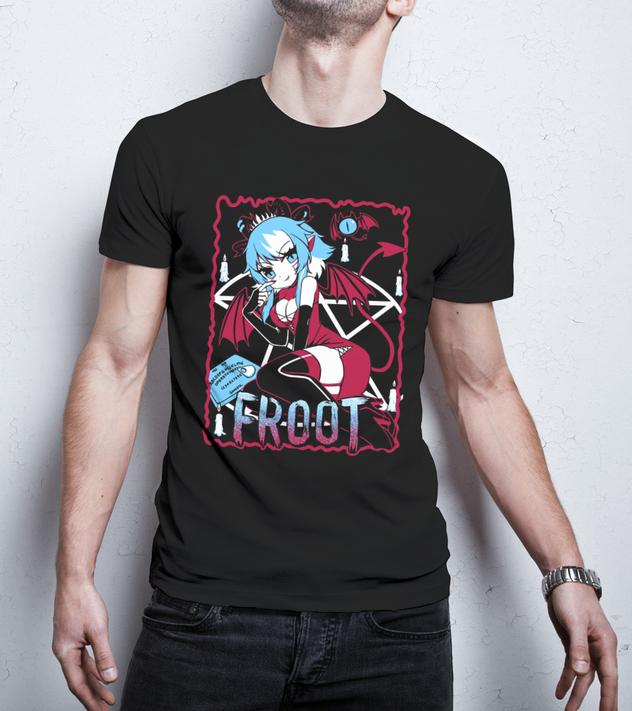Froot Vtuber Halloween With Pentagram And Demonic Wings T-Shirt