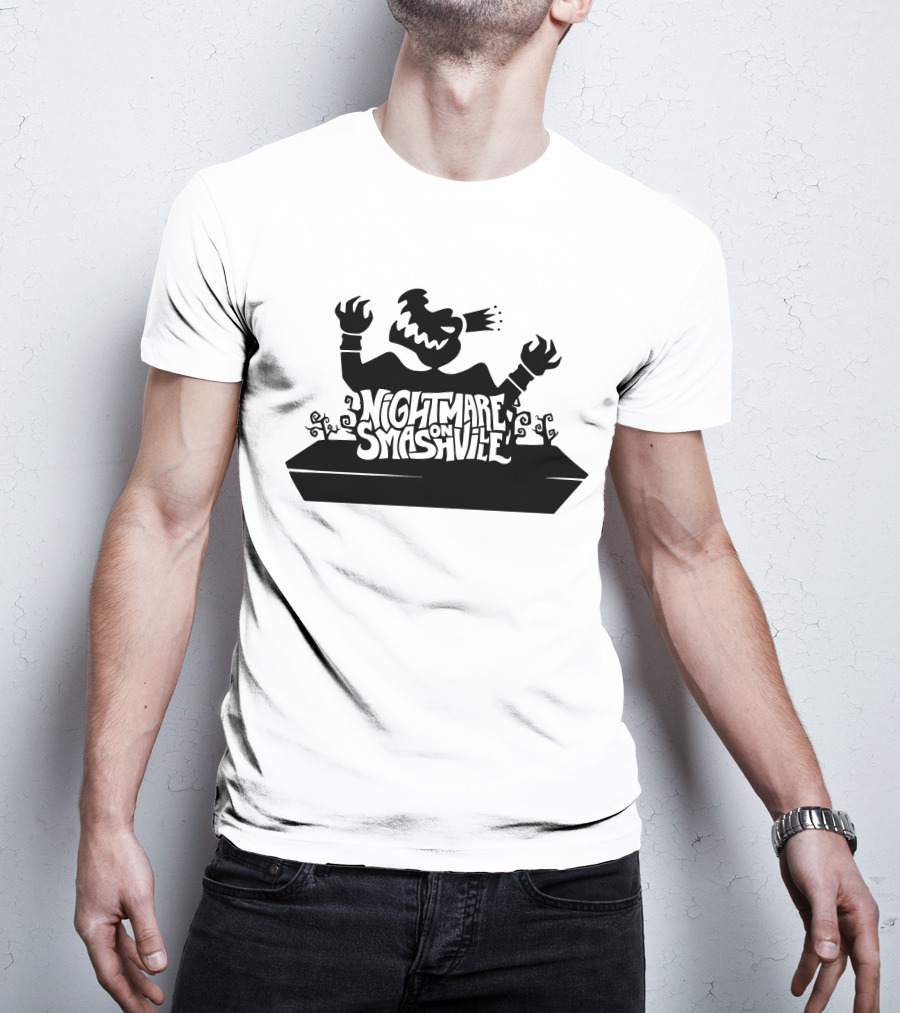 King Crocodile Nightmare On Smashville Halloween Monster Silhouette Spooky T-Shirt