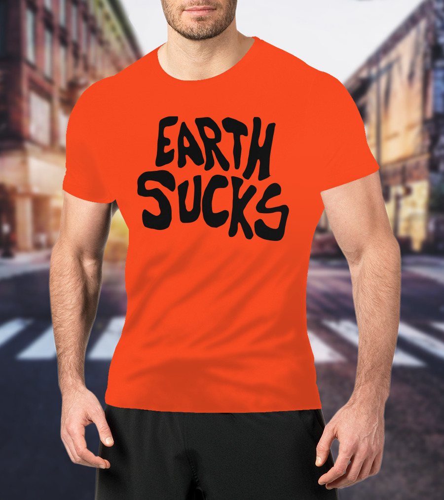 Kea Earth Sucks Earth Sucks Black Text T-Shirt