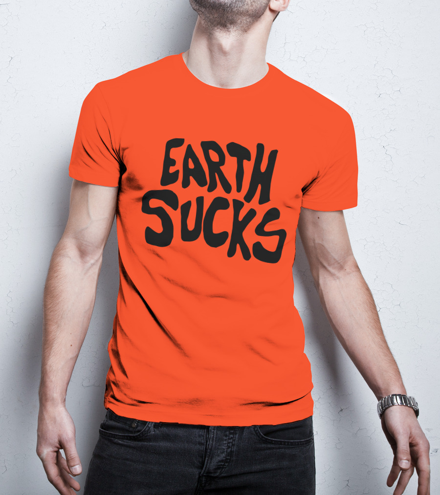 Kea Earth Sucks Earth Sucks Black Text T-Shirt
