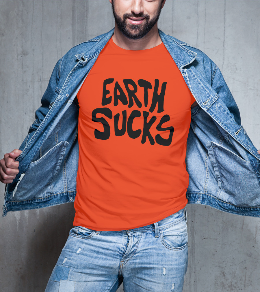 Kea Earth Sucks Earth Sucks Black Text T-Shirt