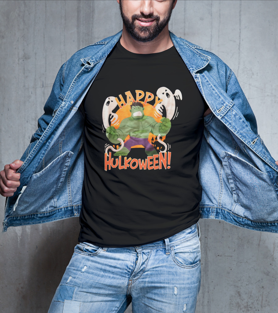 Happy Hulkoween Incredible Hulk Halloween Ghosts And Pumpkins T-Shirt