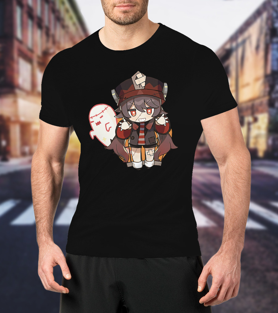 Happy Halloween Genshin Impact Hutao Cute Ghost Character T-Shirt