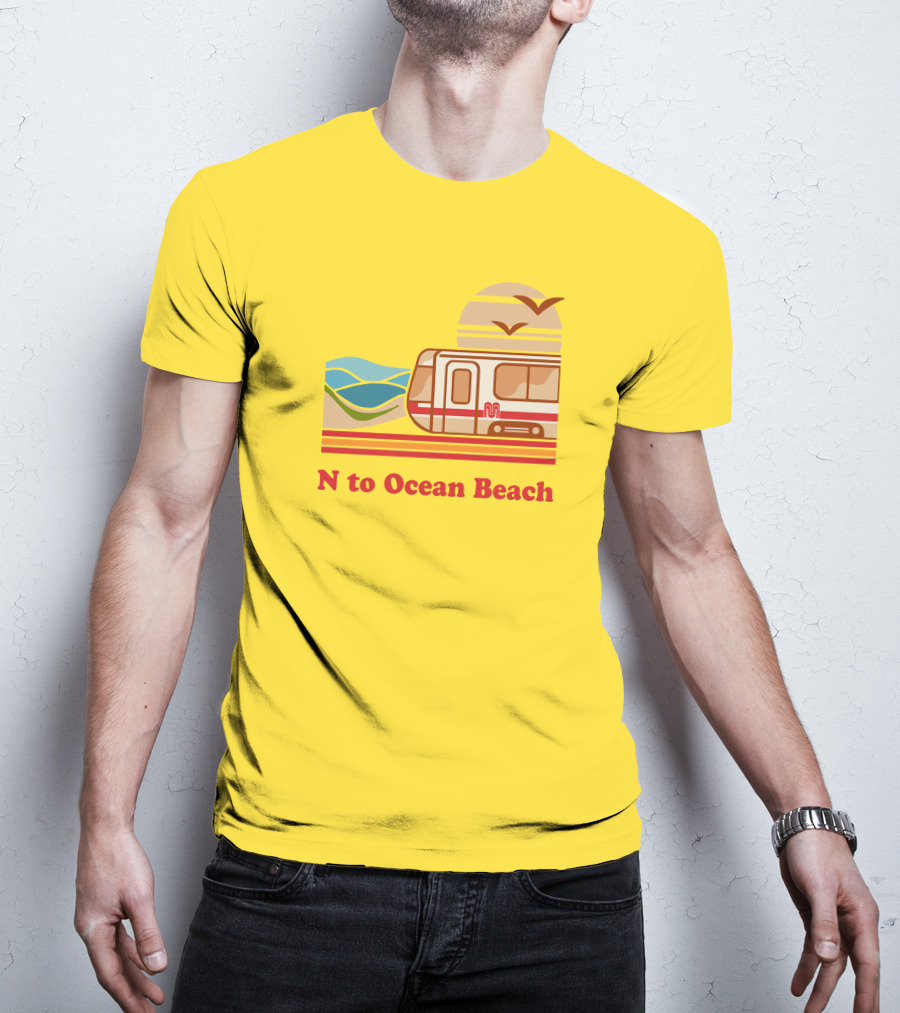 N To Ocean Beach San Francisco Vintage Transit T-Shirt