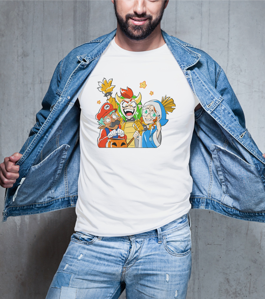 Bowser Mario And Princess Peach Celebrate Happy Halloween T-Shirt