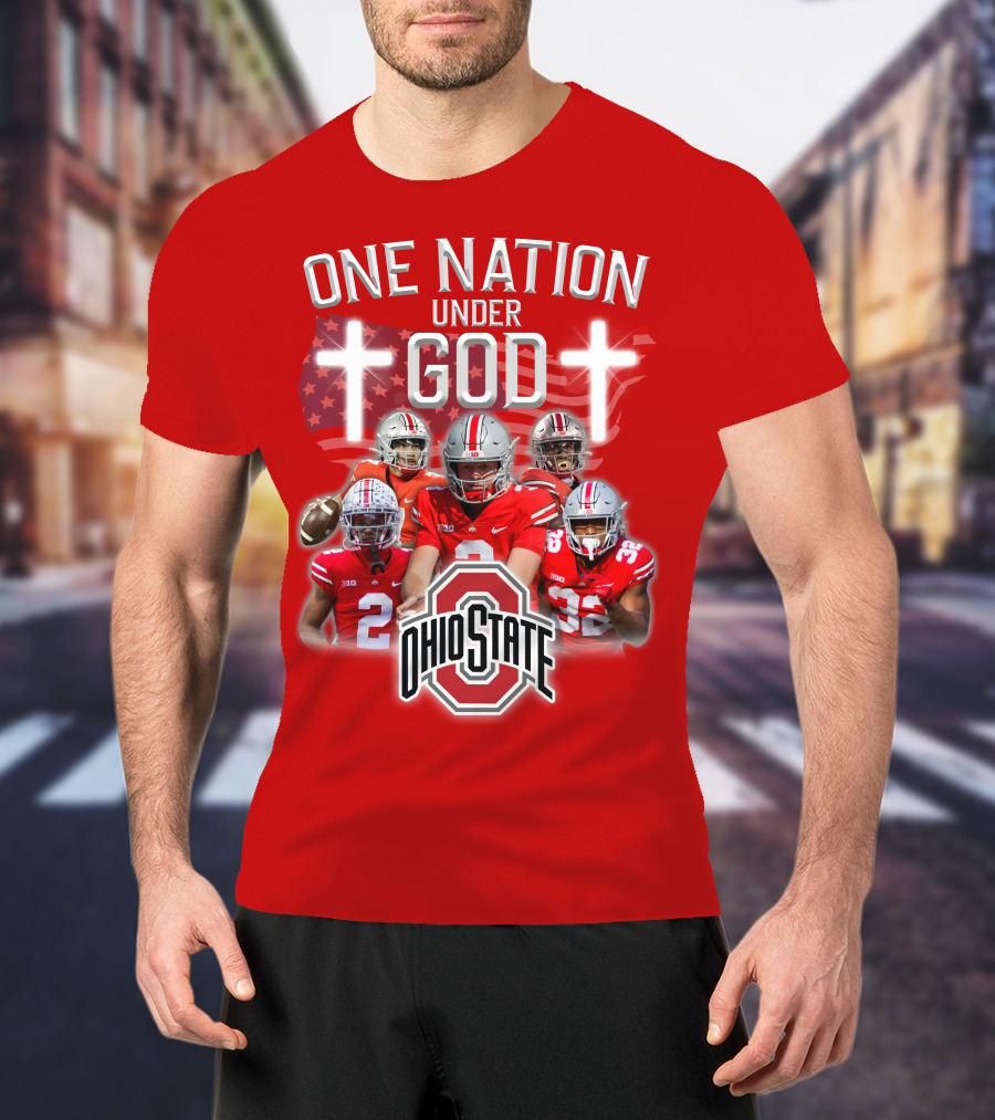 Ohio State Buckeyes One Nation Under God Football T-Shirt