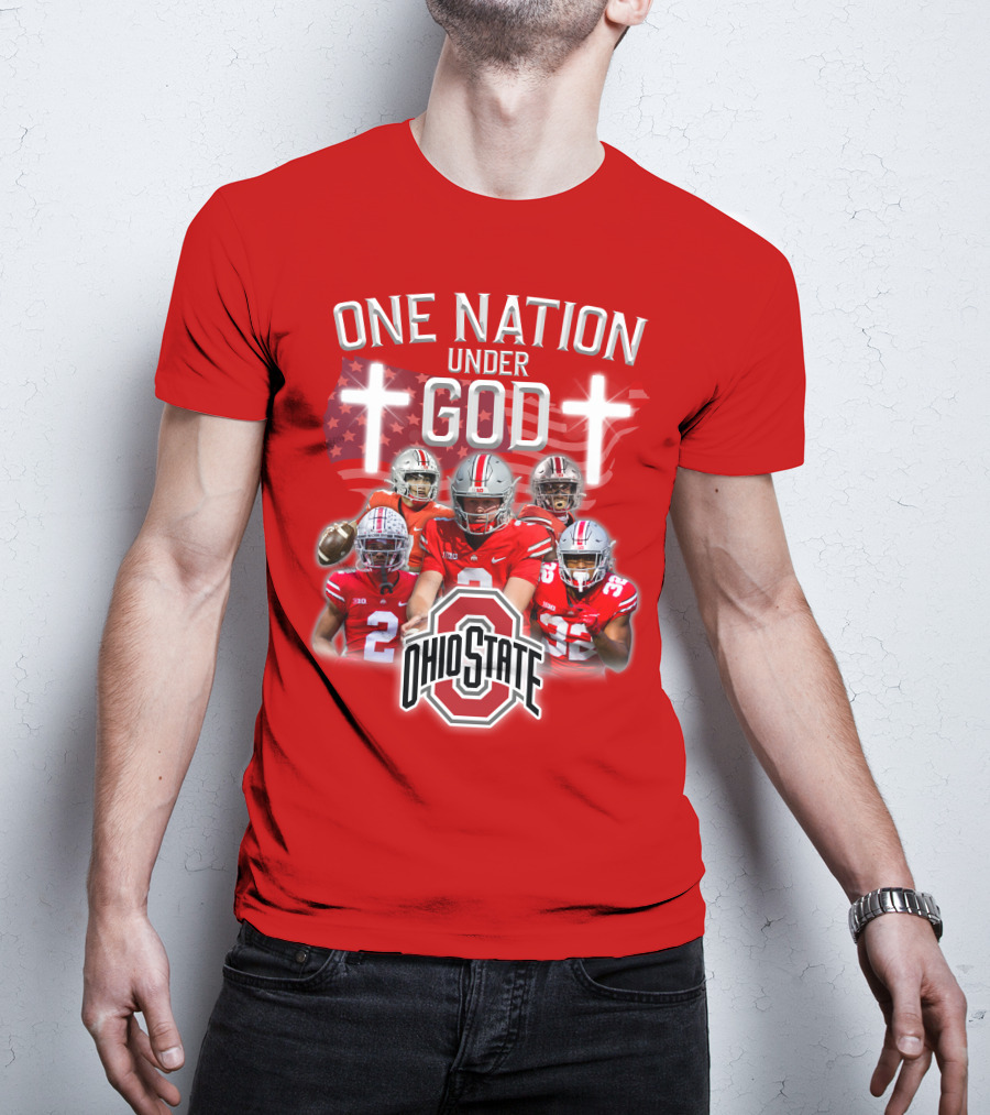 Ohio State Buckeyes One Nation Under God Football T-Shirt