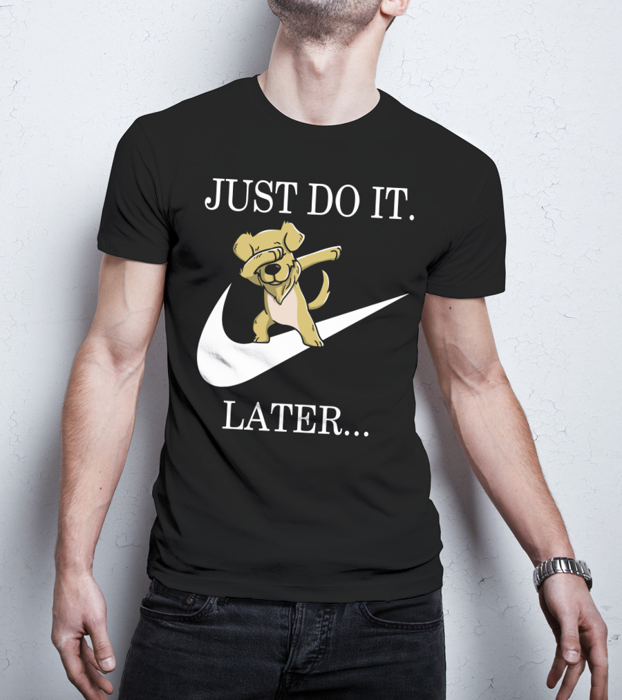 Just Do It Later Dabbing Golden Retriever T-Shirt