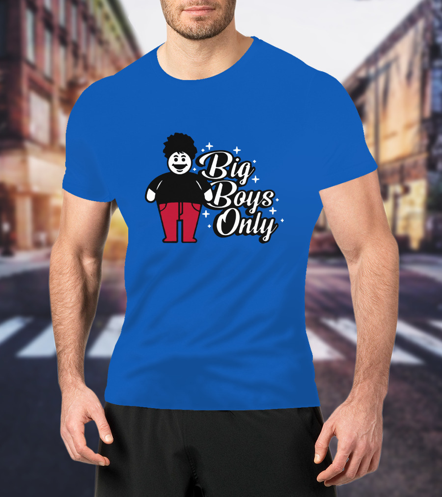 Big Boys Only Red Pants Cartoon Character T-Shirt