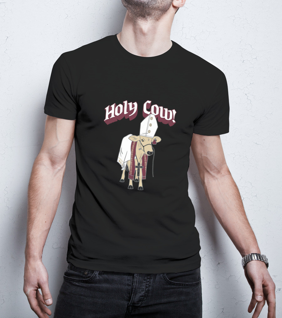 HOLY COW Papal Attire With Mitre And Stole T-Shirt