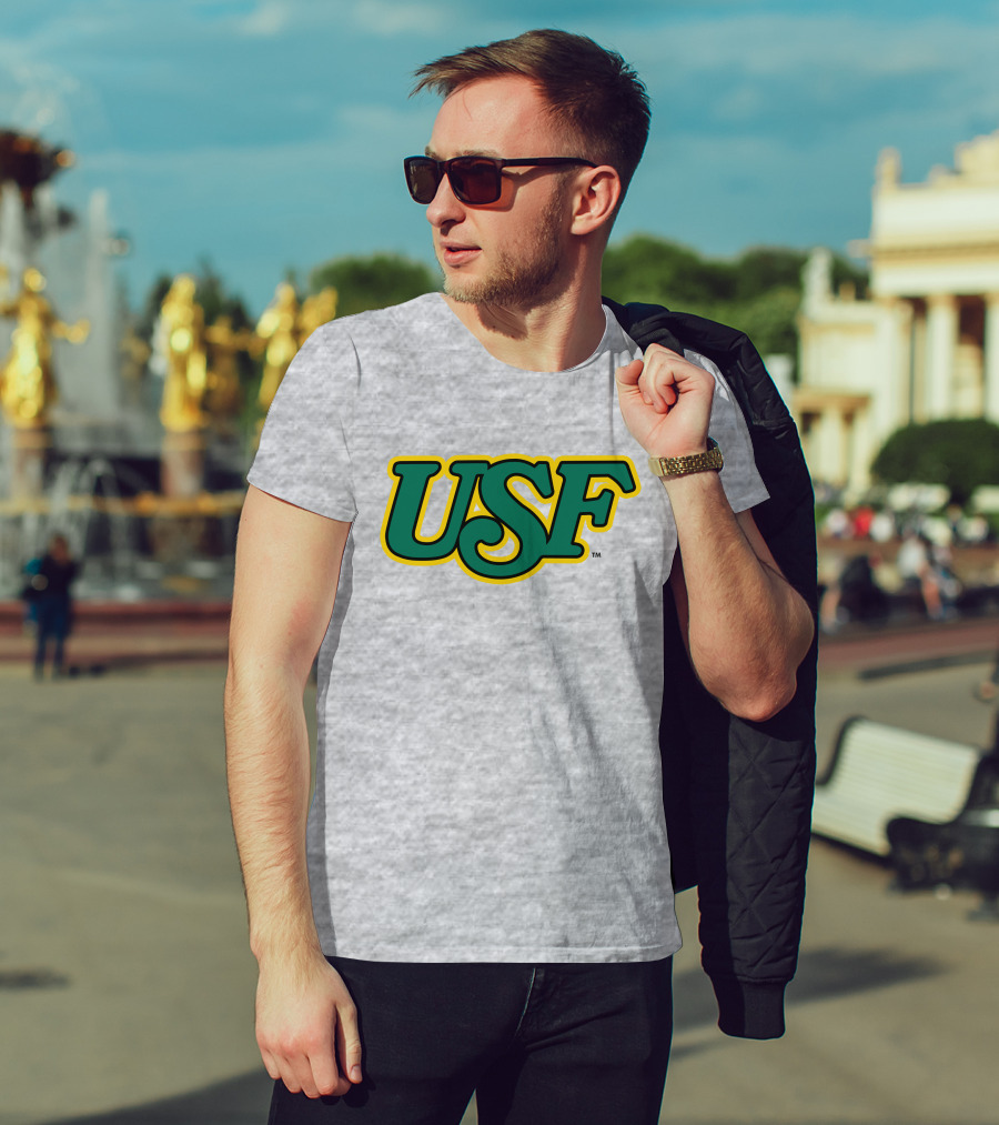 Homefield Apparel Store USF Vintage 1980s USF Logo Gray T-Shirt