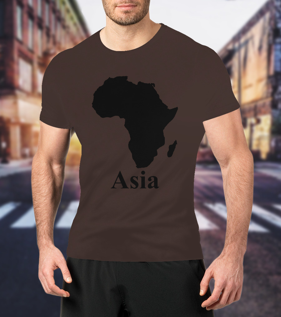 Terrible Maps Asia Map Silhouette Joke T-Shirt