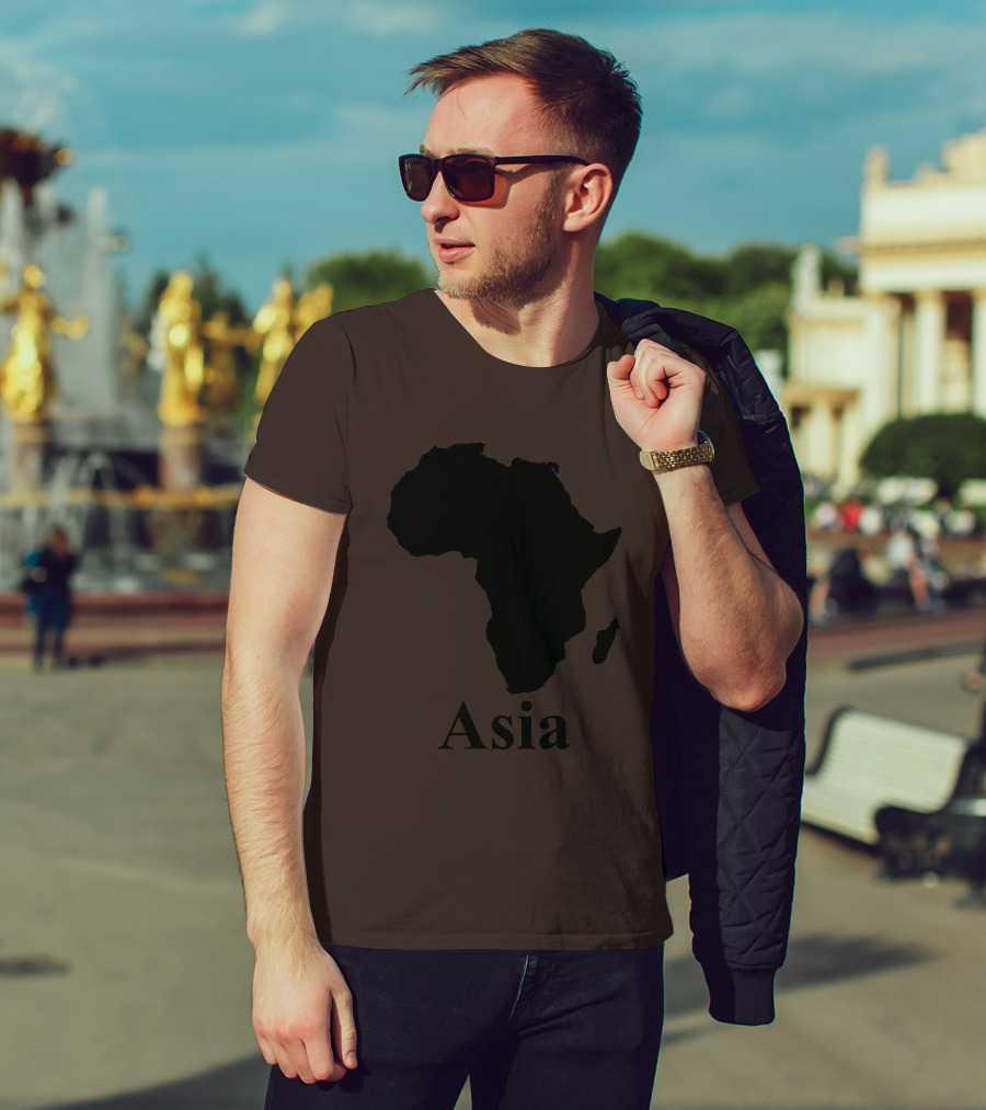 Terrible Maps Asia Map Silhouette Joke T-Shirt